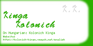 kinga kolonich business card